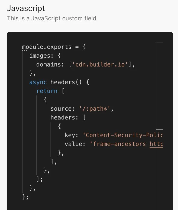 Custom field type JavaScript