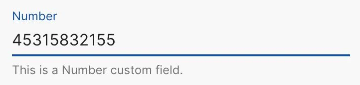 Custom field type Number