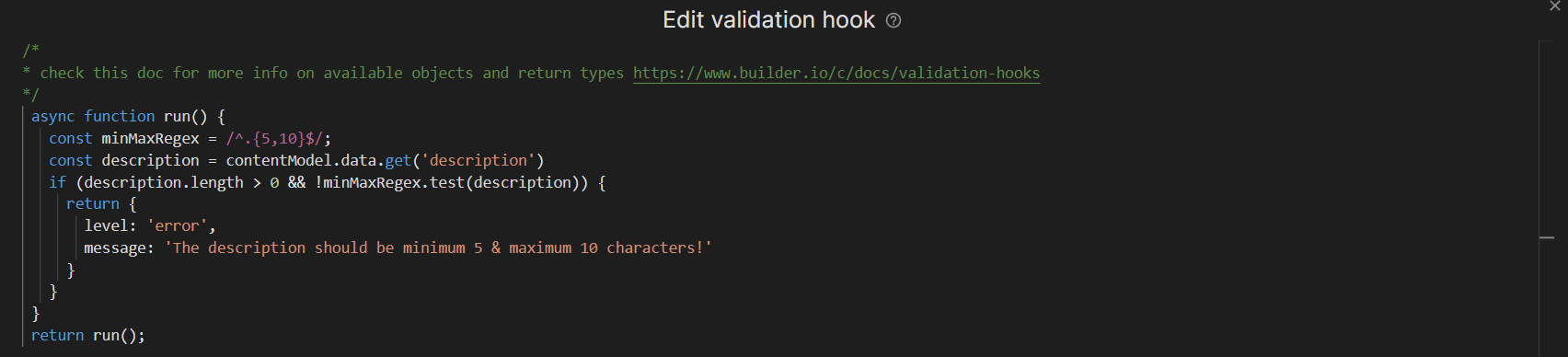 Edit Validation Hook