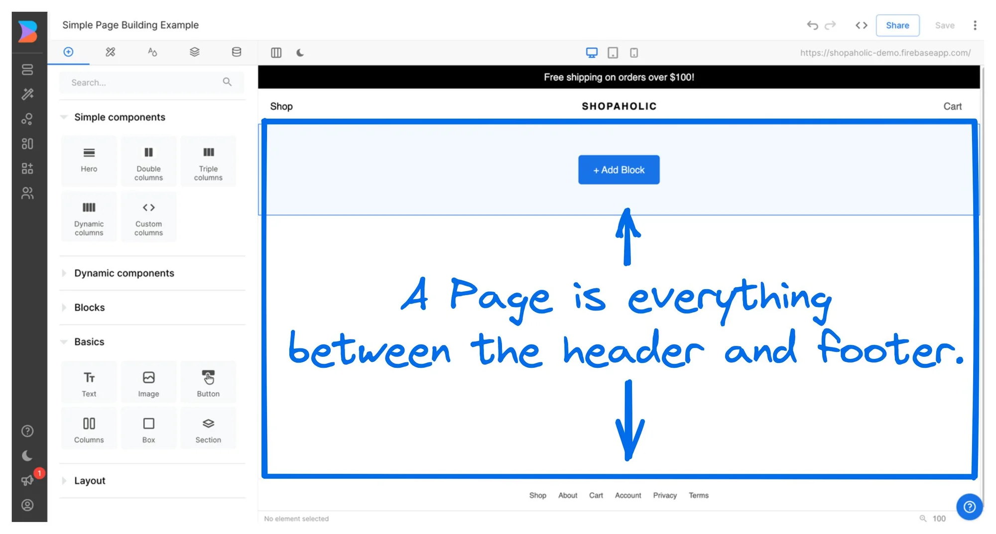 Simple page model example